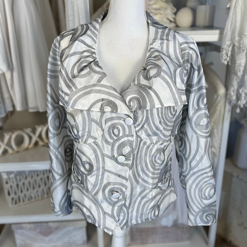 Samuel Dong Silver and White Swirl Jacket